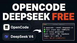 OpenCode + DeepSeek Flash V4 = Full App INSTANTLY (FREE*)