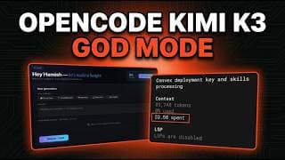 OpenCode + Kimi K3 = Full SaaS App INSTANTLY For $3.58
