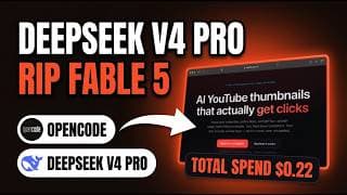 RIP FABLE 5: OpenCode + NEW DeepSeek V4 Pro 0813 Just Built THIS For $0.22