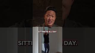 Sitting 8 hours daily tightens the hips, weakens posture, and increases stiffness.