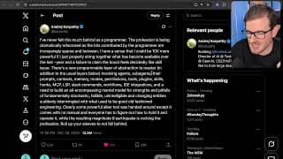 "I've never felt this much behind as a programmer." - Andrej Karpathy