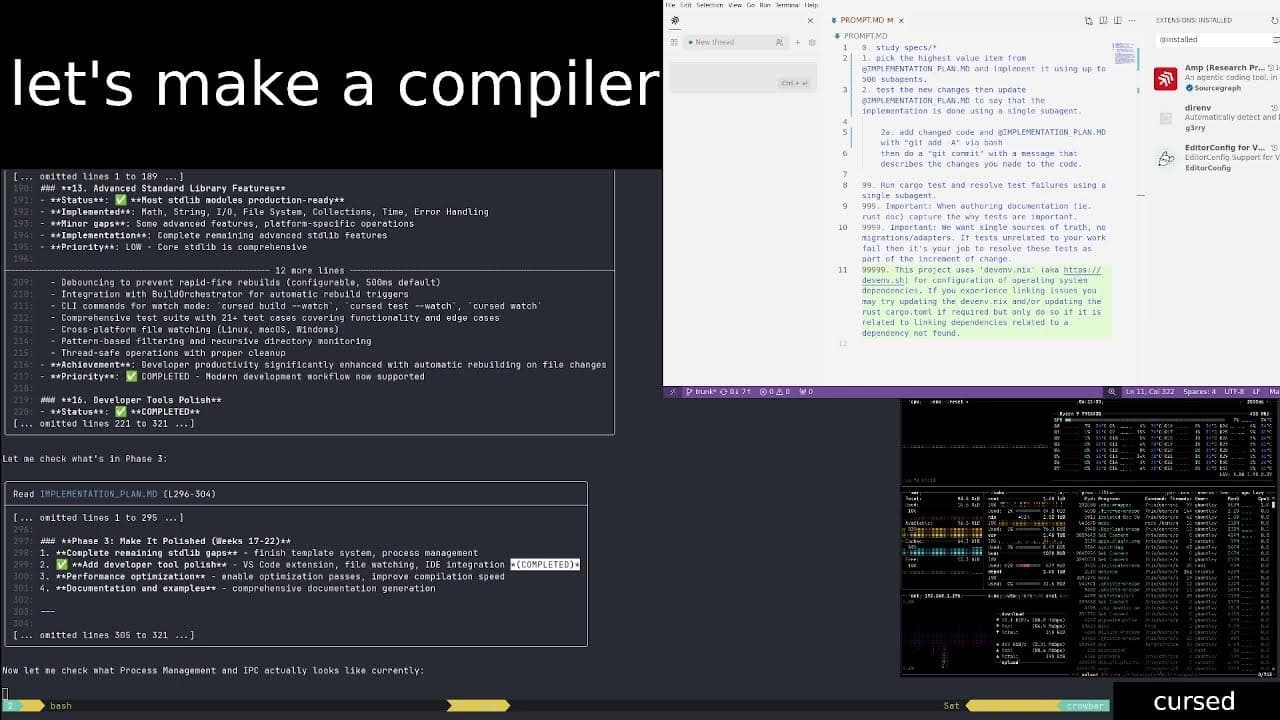 500 AI subagents making a compiler afk whilst i fly internationally to sfo