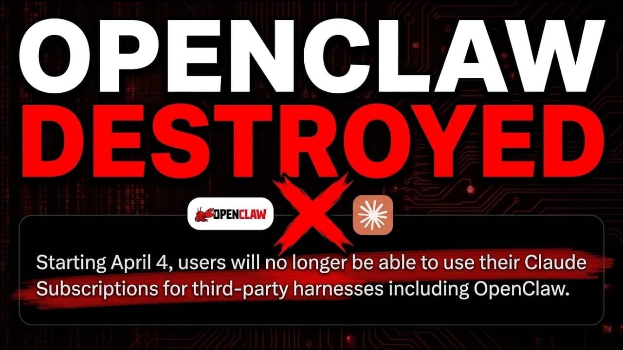 RIP OpenClaw: Anthropic Just BANNED Third-Party Harnesses
