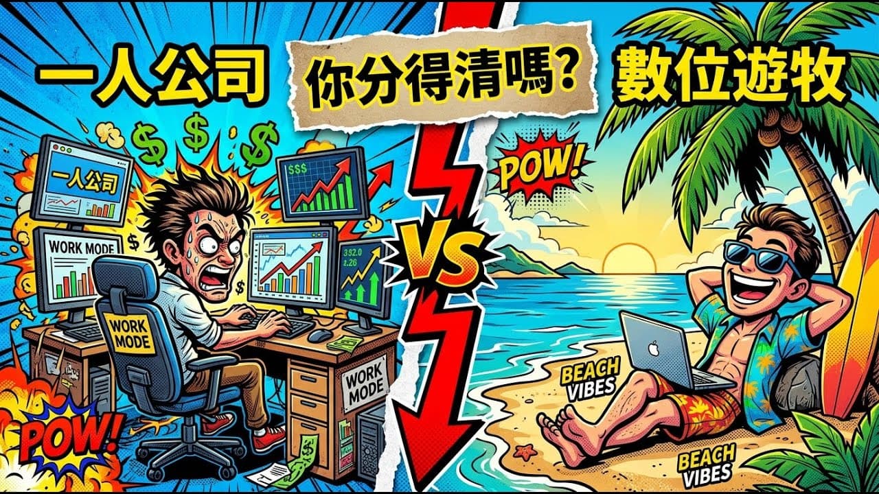 一人公司 vs 數位遊牧，你分得清嗎？7分鐘看懂核心差異