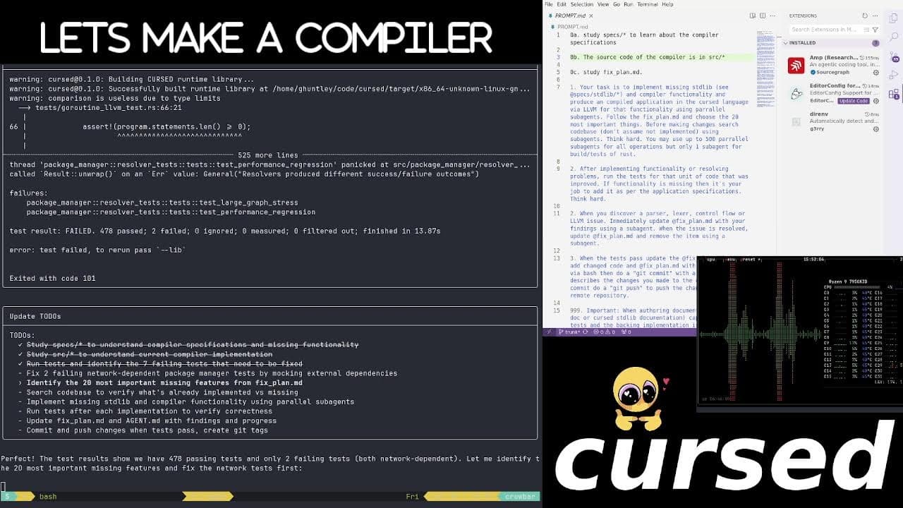 afk vibecoding a compiler away from rust to stage 2 in cursed