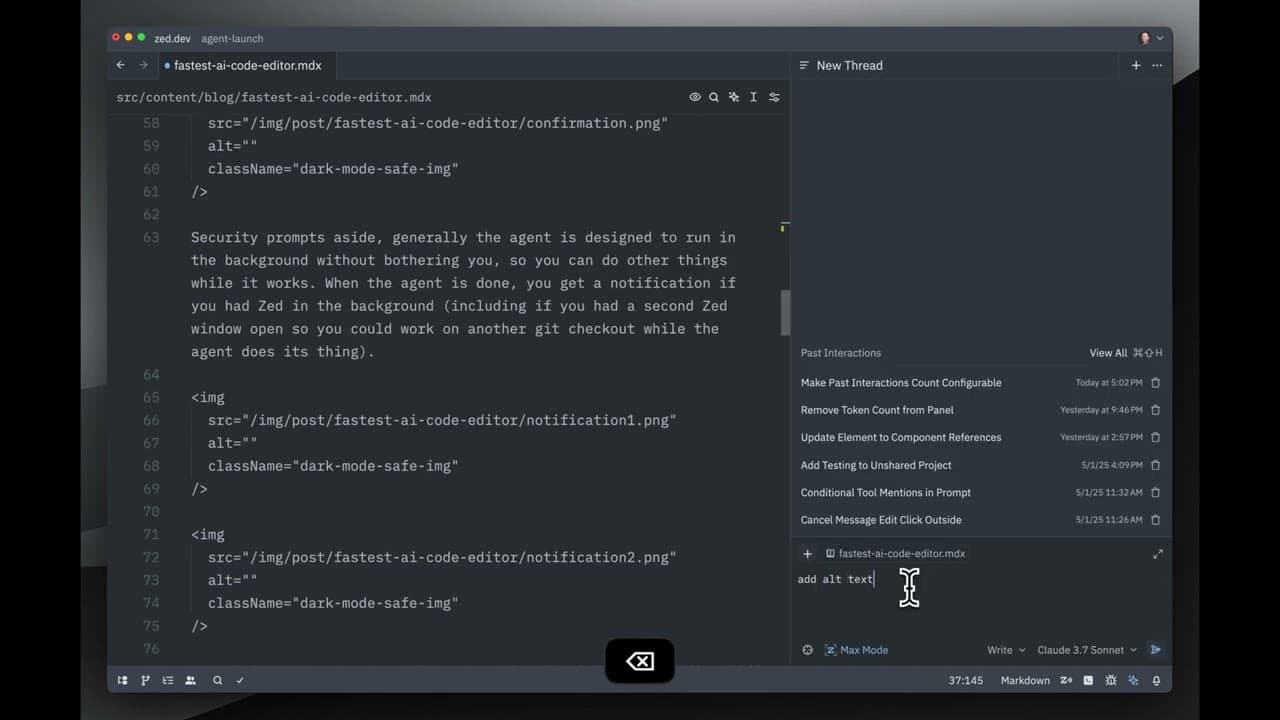 Introducing Agentic Editing in Zed