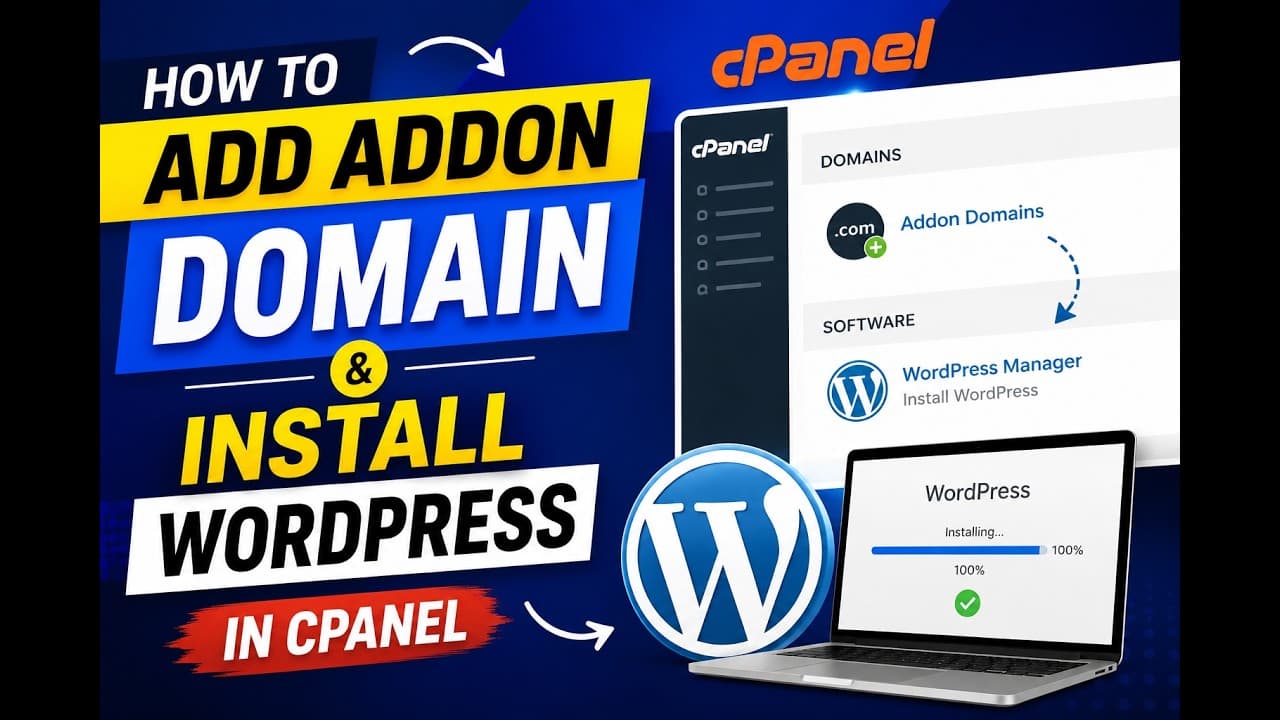 How to Add Addon Domain and Install WordPress in cPanel 2026 (From Zero to WordPress Install)