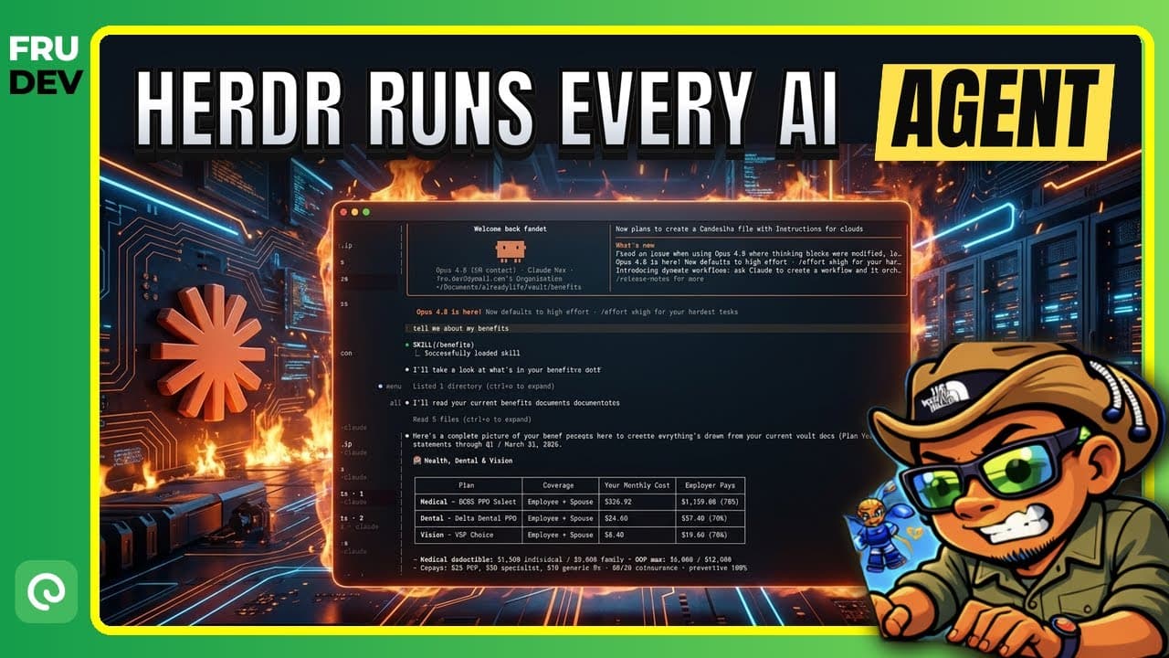 Herdr AI Demo: Running Claude Code & AI Agents in One Terminal 🐑
