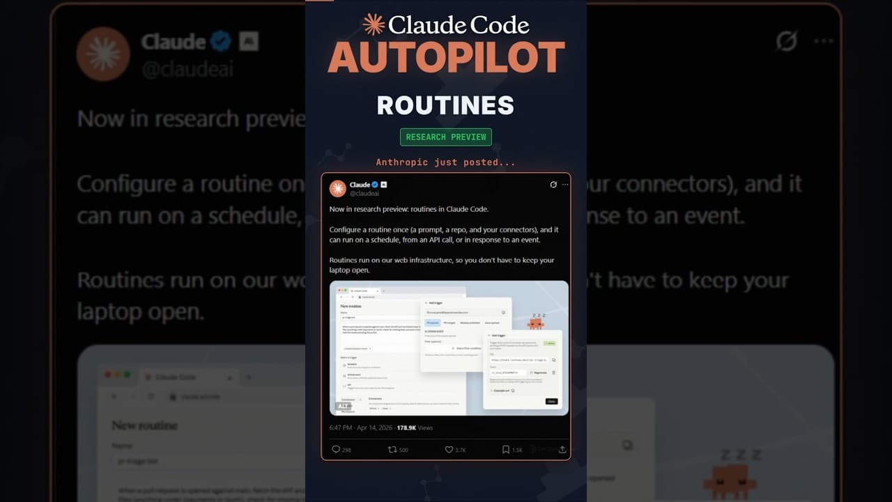 Claude Code Can Now Run By Itself | Routines Launched!