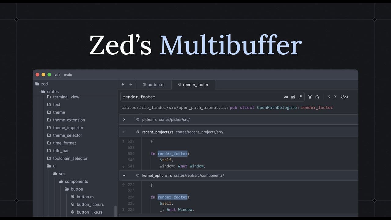 5 ways to speed up your coding workflow with Zed's multibuffers