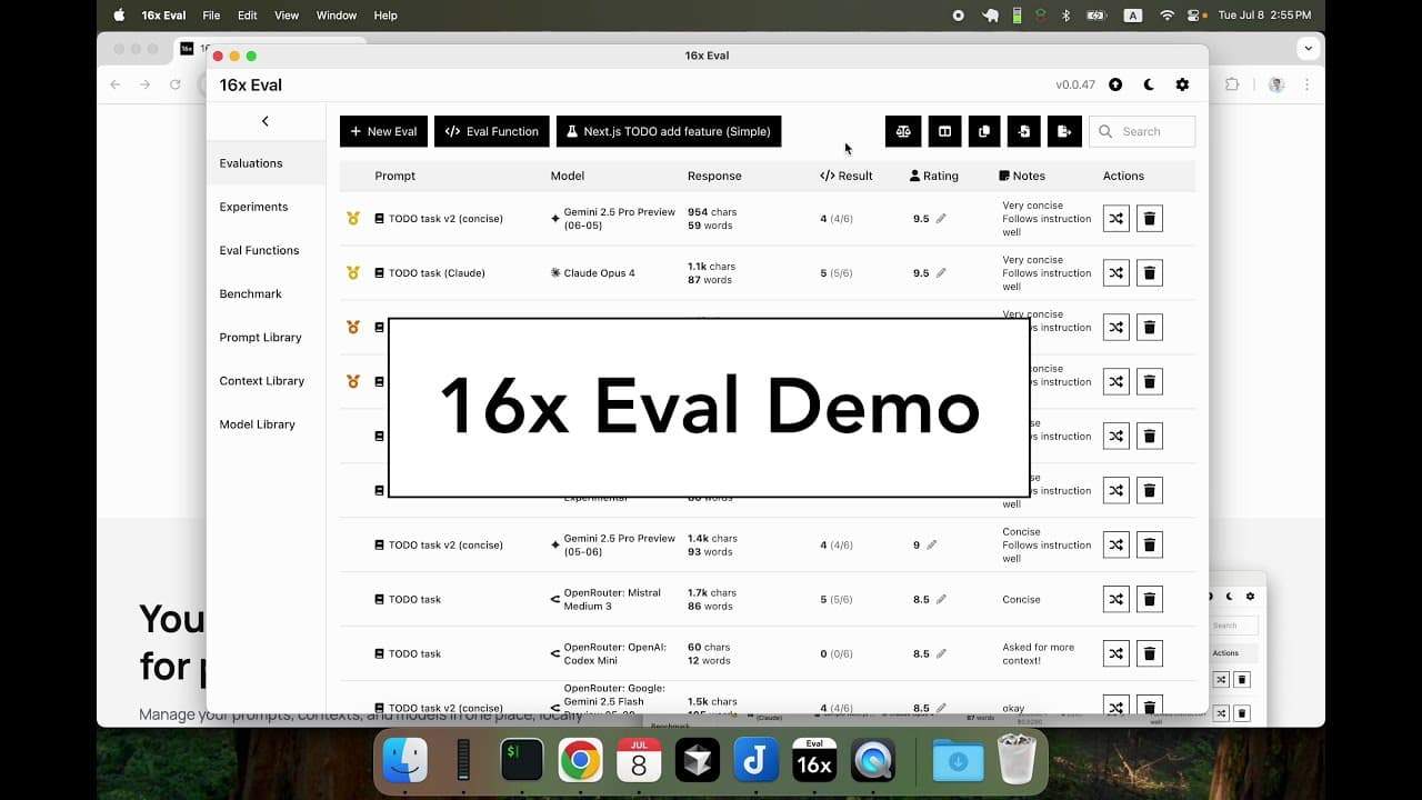 16x Eval: Effortlessly evaluate prompts and models