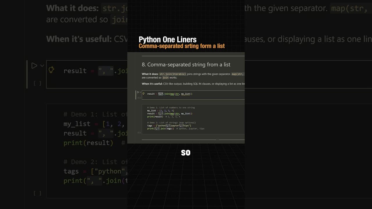 Did you know you can join any Python list into a string in just one line? 🔥