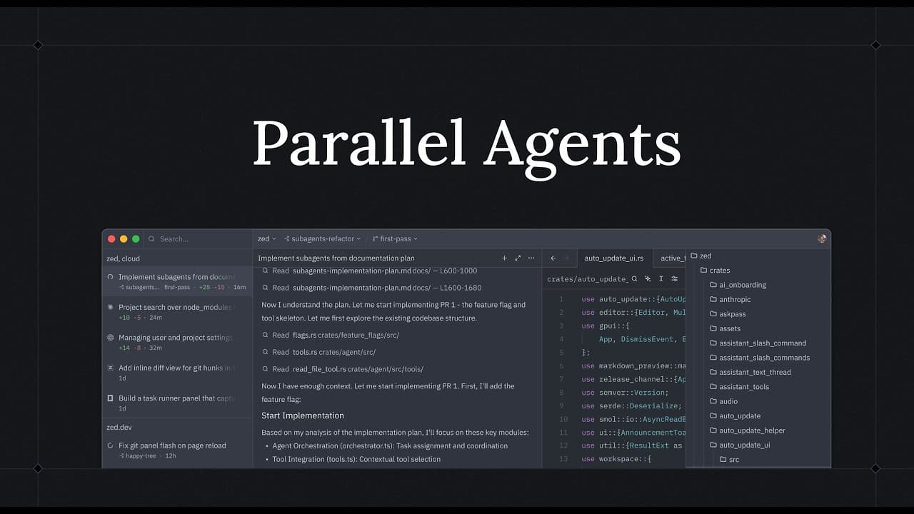 Introducing Parallel Agents in Zed