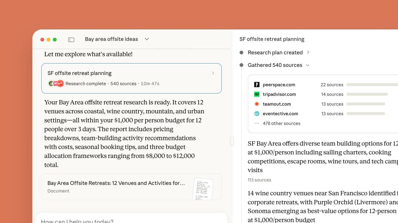 Getting started with research in Claude.ai