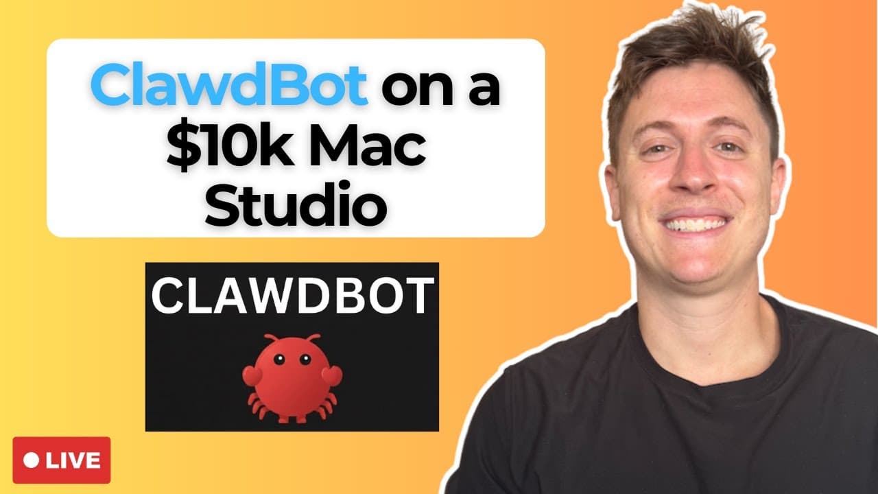 LIVE: Running ClawdBot on a $10,000 Mac Studio