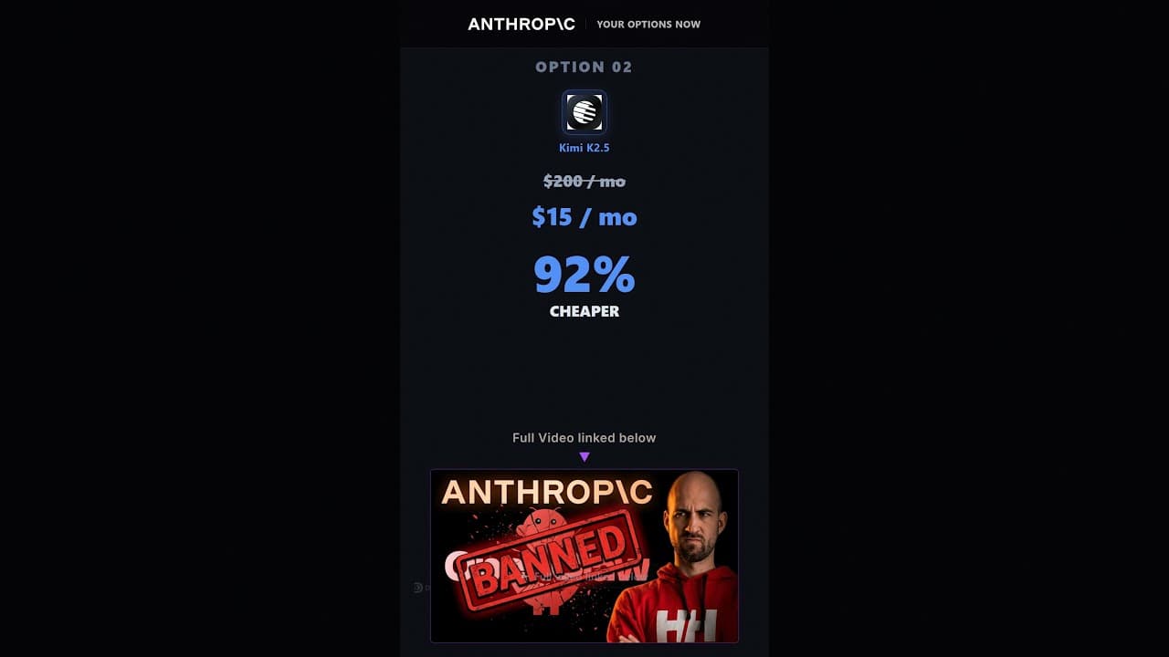 Don't Panic About Claude's Ban These Options Actually Work Better #ai #anthropic #openclaw