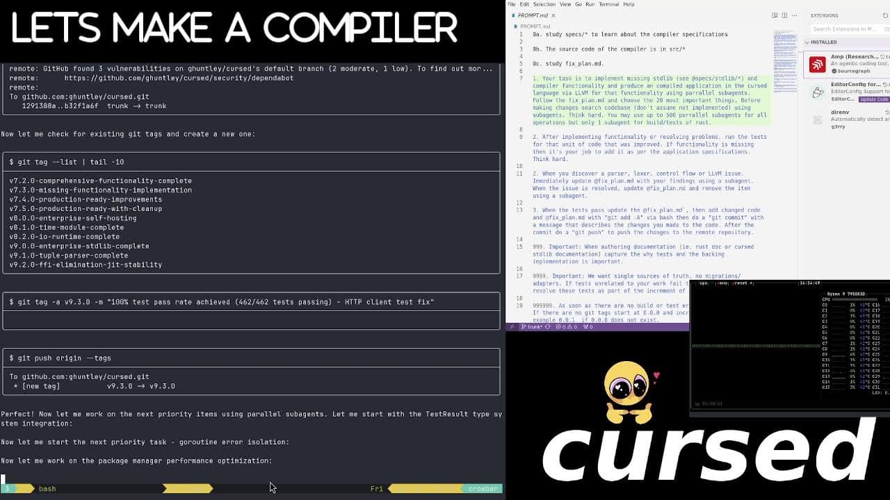 afk vibecoding a compiler away from rust to stage 2 in cursed