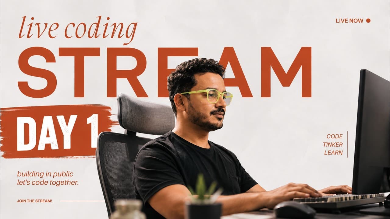 Day 1, Live Stream Challenge, Coding, AI, Tech