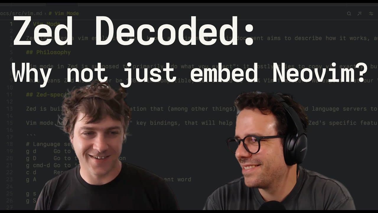 Zed Decoded: Why not just embed Neovim?