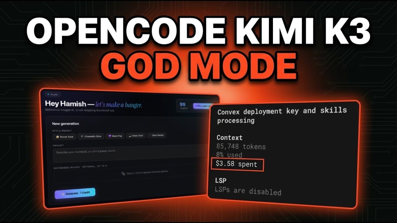 OpenCode + Kimi K3 = Full SaaS App INSTANTLY For $3.58
