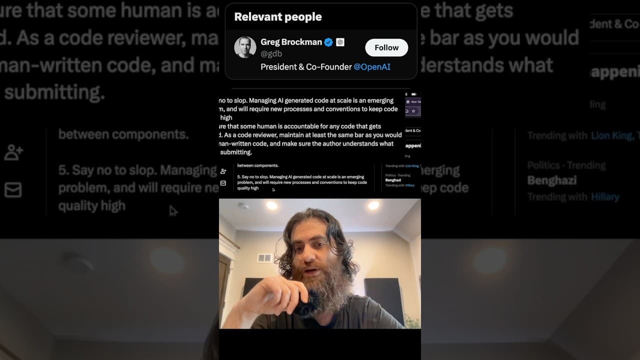 OpenAI says SLOP is here to STAY. #openai #coding #software #codex #vibecoding