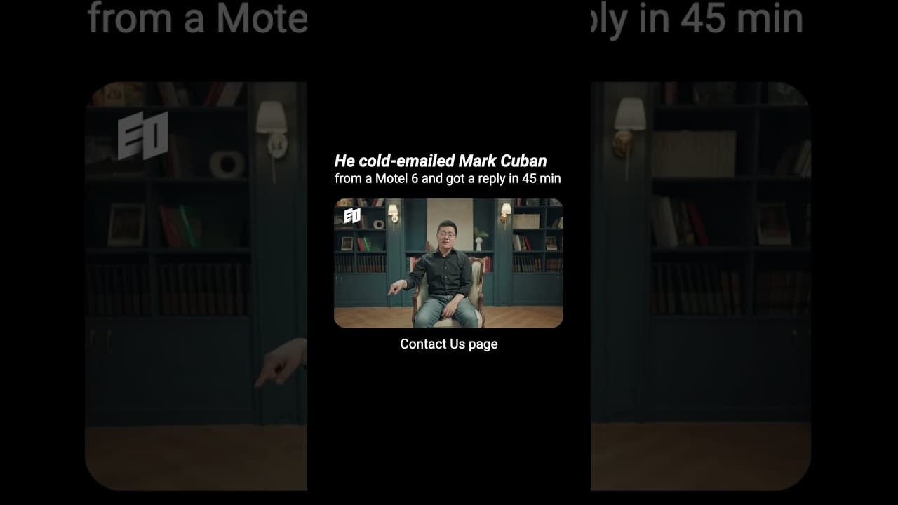 He cold-emailed Mark Cuban from a Motel 6 and got a reply in 45 min