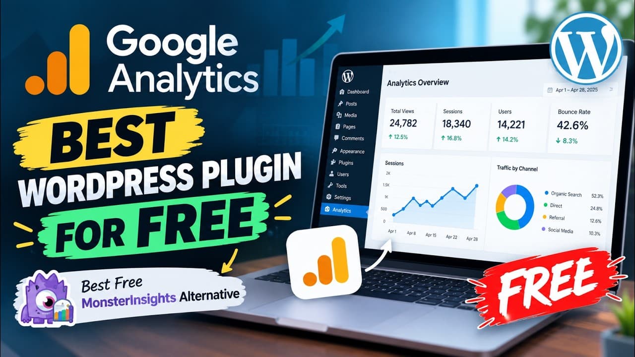 The Best FREE Google Analytics Dashboard for WordPress (GA4) - FREE MonsterInsights Alternative 2026