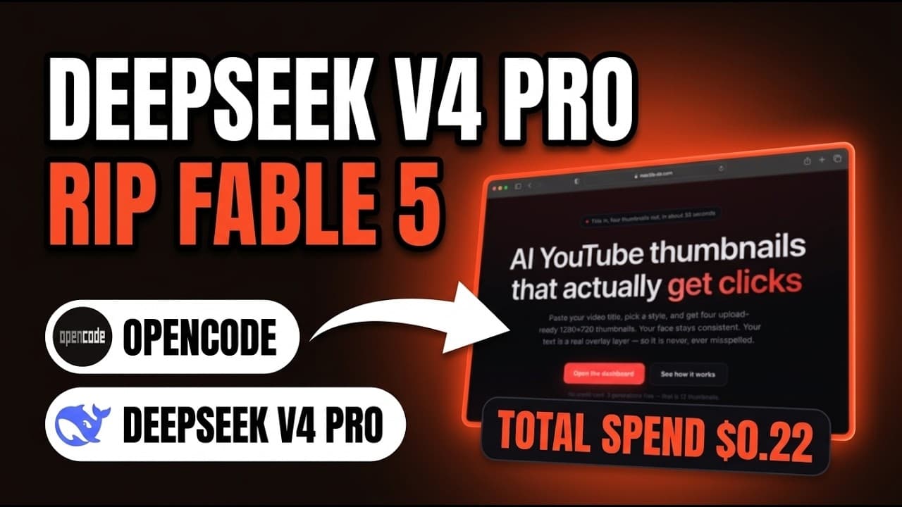 RIP FABLE 5: OpenCode + NEW DeepSeek V4 Pro 0813 Just Built THIS For $0.22