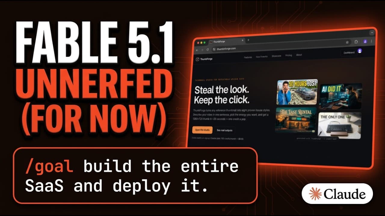 Claude Code /goal + Fable 5.1 = Full SaaS INSTANTLY (UNNERFED)