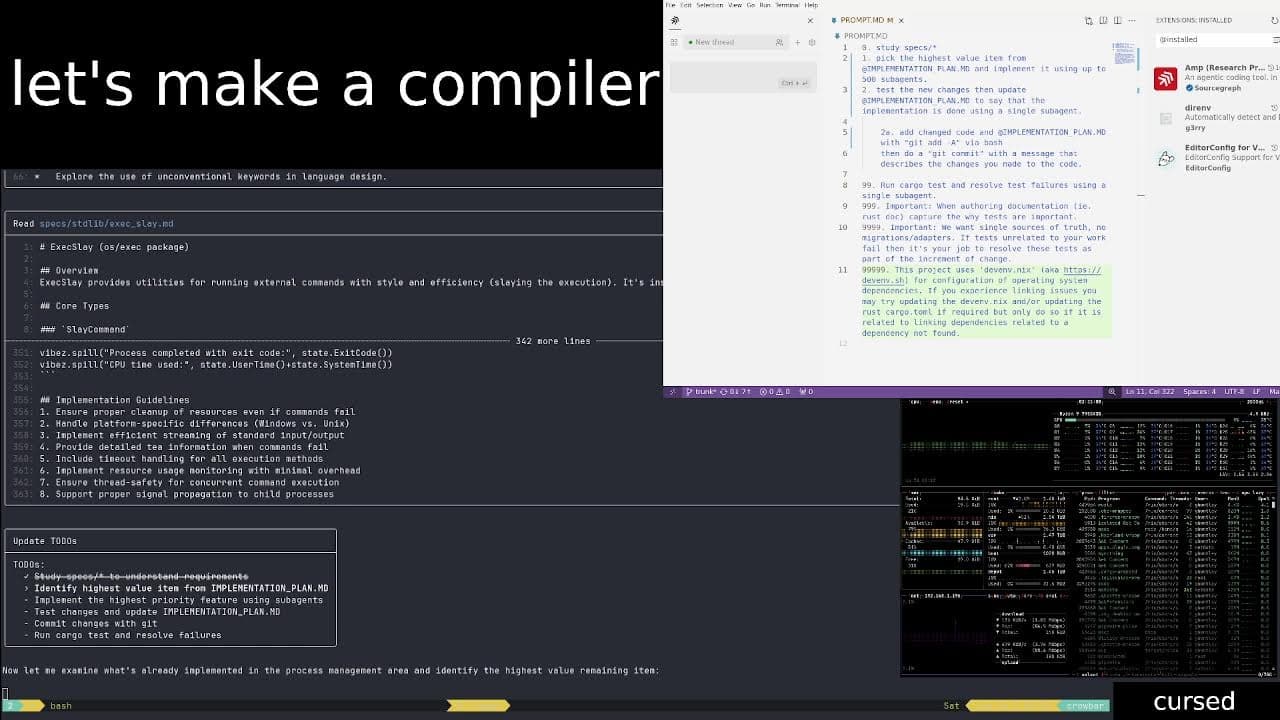 500 AI subagents making a compiler afk whilst i fly internationally to sfo