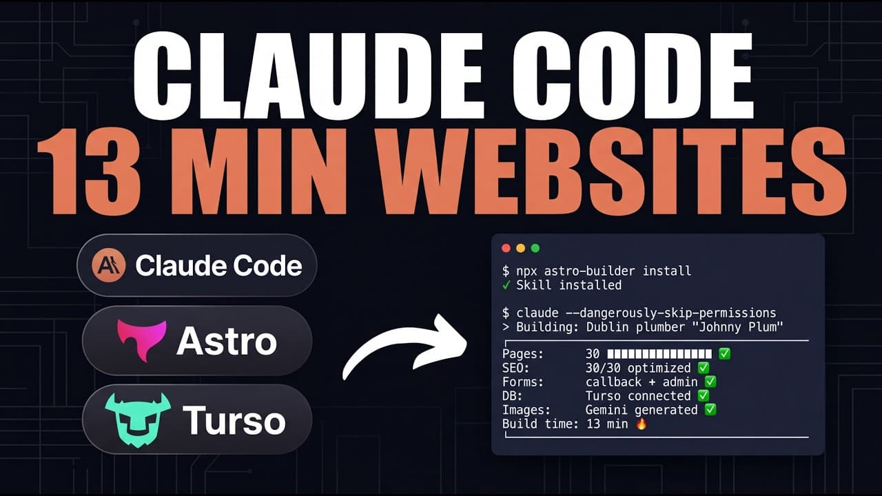 This Claude Code Skill Builds FULL Websites in 13 Minutes (FREE)