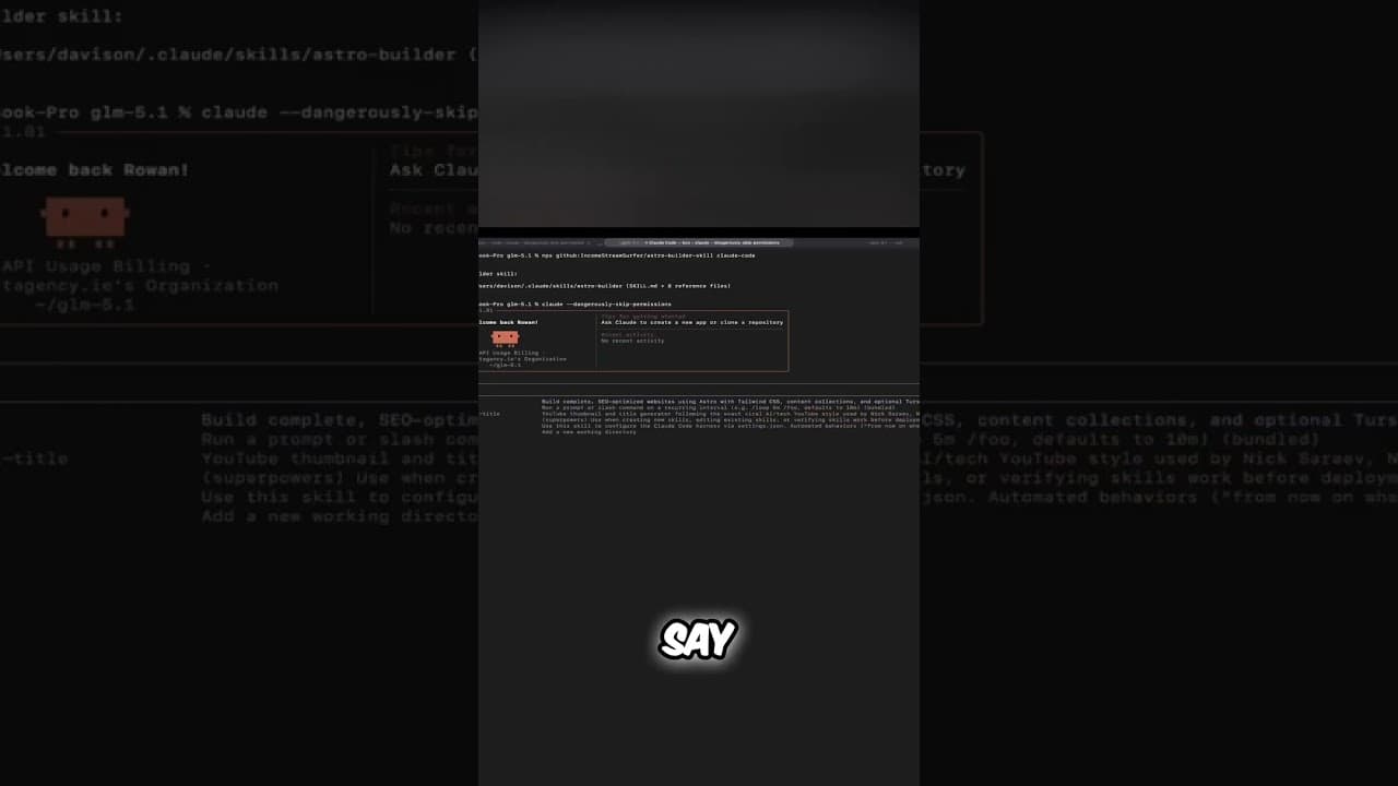 Testing Astro Builder Skill with GLM 5.1! #shorts