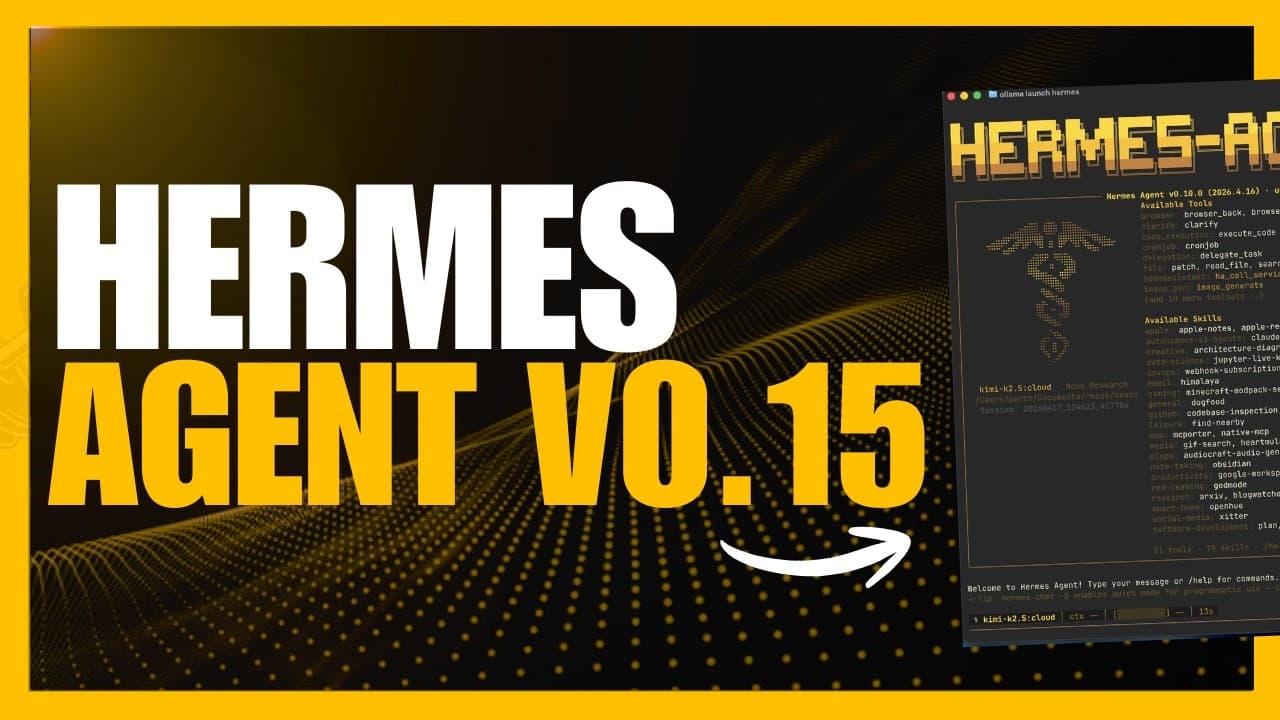 Hermes Agent v0.15! Huge New Updates: Agent Swarms, Tool Search, NEW Models, & More!