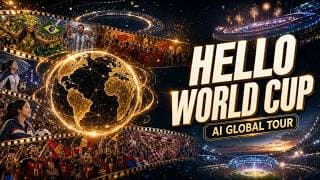 World Cup 2026 AI Global Tour 纯享版灵姐AI 足球巡游短片|Hello, World Cup 2026