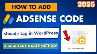 How to Add AdSense Code in WordPress Header 2025 | Insert Header tag for Google AdSense (Easiest)
