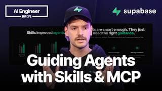 Combine Skills and MCP to Close the Context Gap — Pedro Rodrigues, Supabase