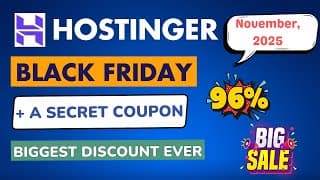 Hostinger Black Friday Sale 2025 – Secret Coupon Code (80% + 20% OFF) | Hostinger Discount Trick 💥