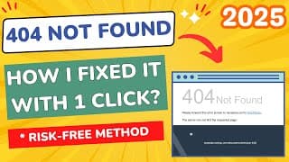 How to Solve 404 Not Found WordPress Error 2025 | 404 Not Found Error Fix WordPress (Only 1 Click)