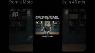 He cold-emailed Mark Cuban from a Motel 6 and got a reply in 45 min