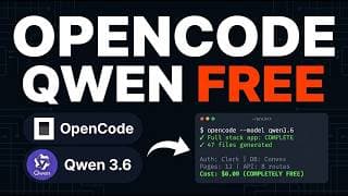OpenCode + Qwen 3.6 PRO = Full App INSTANTLY (100% FREE)