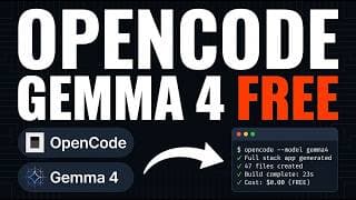 OpenCode + Gemma 4 31b = Full Apps INSTANTLY (100% FREE)